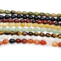 Gemstone Jewelry Beads, Natural Stone, Teardrop, DIY & different materials for choice, more colors for choice, 6x9mm, Approx 44PCs/Strand, Sold By Strand