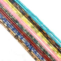Mixed Gemstone Beads, Natural Stone, Column, DIY & different materials for choice, more colors for choice, 2x4mm, Sold Per Approx 14.96 Inch Strand