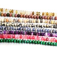 Gemstone Jewelry Beads, Natural Stone, Flat Round, DIY & different materials for choice, more colors for choice, 4x6mm, Approx 96PCs/Strand, Sold By Strand