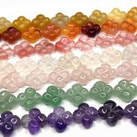 Mixed Gemstone Beads, Natural Stone, Four Leaf Clover, DIY & different materials for choice, more colors for choice, 14mm, Approx 15PCs/Strand, Sold By Strand
