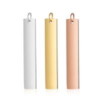 Stainless Steel Pendants, 304 Stainless Steel, Rectangle, Galvanic plating, Unisex, more colors for choice, 7x43mm, Approx 10PCs/Bag, Sold By Bag