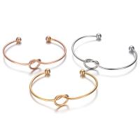 Titanium Steel Cuff Bangle, Galvanic plating, for woman, more colors for choice, 2mm, Inner Diameter:Approx 60mm, Sold By PC