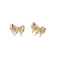 Brass Earring Drop Component, gold color plated, different styles for choice & micro pave cubic zirconia, golden, nickel, lead & cadmium free, Sold By PC