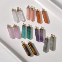 Gemstone Pendants Jewelry, with Brass, gold color plated, different materials for choice, more colors for choice, 30x6mm, Sold By PC