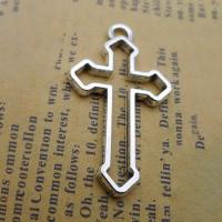 Zinc Alloy Cross Pendants silver color plated fashion jewelry silver color nickel lead & cadmium free Sold By Bag