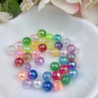 Plated Acrylic Beads Round DIY Sold By Bag