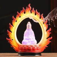 Backflow Incense Burner, Porcelain, half handmade, for home and office & durable & with LED light & different styles for choice, Sold By PC