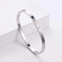 316L Stainless Steel Bangle Donut Vacuum Ion Plating fashion jewelry & for woman & with rhinestone Sold By PC