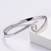 316 Stainless Steel Cuff Bangle Donut Vacuum Ion Plating fashion jewelry & for woman & with rhinestone Sold By PC