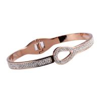 Acier inoxydable 316 bracelet ordinaire, beignet, bijoux de mode & pour femme & avec strass, plus de couleurs à choisir, 60x45mm, Vendu par PC