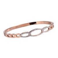 Acier inoxydable 316 bracelet ordinaire, beignet, bijoux de mode & pour femme & avec strass, plus de couleurs à choisir, 55x45mm, Vendu par PC