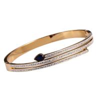Acier inoxydable 316 bracelet ordinaire, beignet, bijoux de mode & pour femme & avec strass, plus de couleurs à choisir, 55x50mm, Vendu par PC