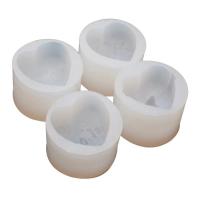 DIY Epoxy Mold Set, Silicone, Heart, different styles for choice, white, 55mm, Sold By PC