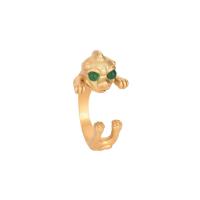 cobre Cuff Ring Finger, with Crisoprásio, banhado, Ajustável & para mulher, Mais cores pare escolha, vendido por par