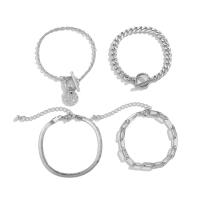 Zinc Alloy Bracelet Set with iron chain & Brass with 1.9inch extender chain plated 4 pieces & for woman nickel lead & cadmium free Length Approx 6.2 Inch Sold By Set