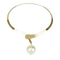 Zinc Alloy Collar with Plastic Pearl plated fashion jewelry & for woman nickel lead & cadmium free Sold By PC