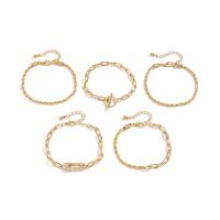 Zinc Alloy Bracelet Set with Iron with 1.97inch extender chain plated 5 pieces & for woman & with rhinestone nickel lead & cadmium free Length Approx 6.3 Inch Sold By Set