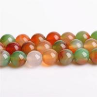 Malachit Achat Perle, rund, DIY & verschiedene Größen vorhanden, gemischte Farben, verkauft per ca. 15 ZollInch Strang