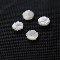 White Lip Shell Beads Chrysamthemum polished DIY white 10mm Sold By PC