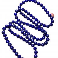 Lapis Lazuli Wrap Bracelet, Round, for woman, 7.50mm, Sold Per 54 cm Strand