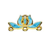 Tibetan Style Connector, Flower, gold color plated, DIY & enamel & 1/3 loop, more colors for choice, nickel, lead & cadmium free, 24x14mm, Approx 50PCs/Bag, Sold By Bag