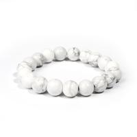 Gemstone Bracelets, Howlite, Round, Unisex & different size for choice & radiation protection, white, Length:Approx 7.48 Inch, Sold By PC