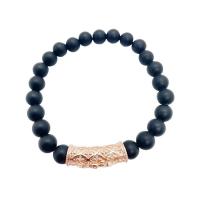 Bracelets de pierres précieuses, Abrazine Stone, avec laiton, Rond, Placage, unisexe & pavé de micro zircon, couleurs mélangées, 8mm, Longueur:Environ 7.48 pouce, Vendu par PC