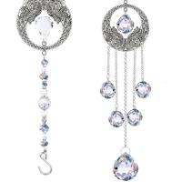 Hanging Ornaments Crystal with Iron platinum color plated faceted multi-colored Sold By PC