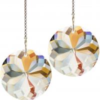 Hanging Ornaments, Crystal, with Iron, Round, platinum color plated, faceted, more colors for choice, 46x250mm, Sold By PC