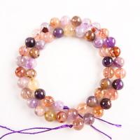 Natural Quartz Jewelry Beads, Round, polished, DIY & different size for choice, mixed colors, Sold Per Approx 14.96 Inch Strand