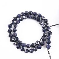 Natural Blue Goldstone Beads Blue Sandstone with Goldstone Round polished Star Cut Faceted & DIY white 8mm Sold Per Approx 14.96 Inch Strand