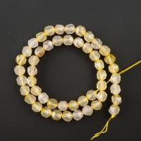 Natürliche gelbe Achat Perlen, Gelber Achat, rund, poliert, Star Cut Faceted & DIY, keine, 8mm, verkauft per ca. 14.96 ZollInch Strang
