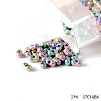 Plated Glass Seed Kralen, Glazen kralen, Pinda, DIY, meer kleuren voor de keuze, 2x4mm, Verkocht door box