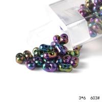 Aranyozott Glass Seed Beads, Üveggyöngyök, Földimogyoró, galvanizált, DIY, több színt a választás, 3x6mm, Által értékesített Box