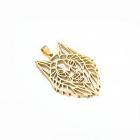 Stainless Steel Animal Pendants 304 Stainless Steel Wolf Vacuum Ion Plating fashion jewelry Sold By PC