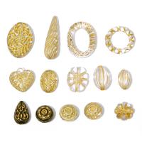 Zlato Accent akril perle, Vuk, možete DIY & različitih stilova za izbor & zlatni naglasak, Prodano By Torba
