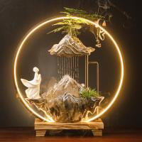 Backflow Incense Burner, Porcelain, half handmade, for home and office & durable & with LED light & different styles for choice, 500x130x520mm, Sold By PC