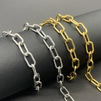 Stainless Steel Oval Chain, 304 Stainless Steel, Vacuum Ion Plating, cross chain & DIY, 13x7x1.50mm, 5m/Bag, Sold By Bag
