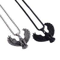 Stainless Steel Jewelry Necklace, 304 Stainless Steel, Eagle, Vacuum Ion Plating, fashion jewelry & DIY & different styles for choice & for man & blacken, more colors for choice, 48x41mm, Length:60 cm, Sold By PC