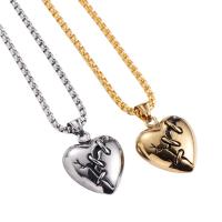 Stainless Steel Jewelry Necklace 304 Stainless Steel Heart Vacuum Ion Plating fashion jewelry & Unisex Length 60 cm Sold By PC
