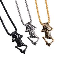Stainless Steel Jewelry Necklace 304 Stainless Steel Skull Vacuum Ion Plating fashion jewelry & for man Length 60 cm Sold By PC