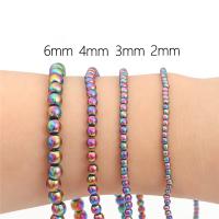 Non Magnetic Hematite Beads Round plated DIY Sold By Bag