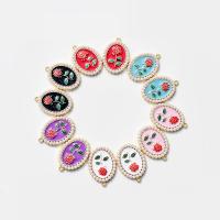 Zinc Alloy Enamel Pendants plated fashion jewelry & with flower pattern & for woman nickel lead & cadmium free Sold By PC