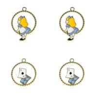 Zinc Alloy Enamel Pendants gold color plated fashion jewelry & DIY & for woman golden nickel lead & cadmium free Sold By PC