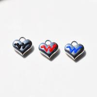 Tibetan Style Enamel Pendants, Heart, plated, fashion jewelry & DIY, more colors for choice, nickel, lead & cadmium free, 17x16mm, Sold By PC