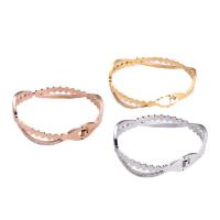 Stainless Steel Bangle 316 Stainless Steel Vacuum Ion Plating fashion jewelry & for woman & with rhinestone Sold By PC