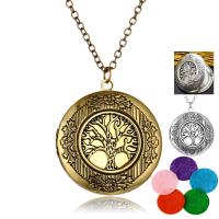 Perfume Locket Necklace Zinc Alloy Tree plated oval chain & for woman nickel lead & cadmium free Length Approx 23.6 Inch Sold By PC