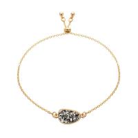 Zinc Alloy Bracelet with Resin Teardrop plated fashion jewelry & oval chain & for woman nickel lead & cadmium free Length Approx 8.6 Inch Sold By PC