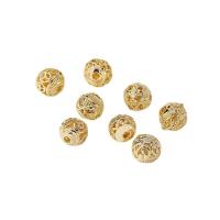 Hollow Brass Beads 14K gold plated DIY nickel lead & cadmium free 8mm Sold By PC