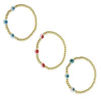 Brass Bracelet, with Plastic, gold color plated, for woman & enamel, more colors for choice, Length:Approx 6.8 Inch, Sold By PC